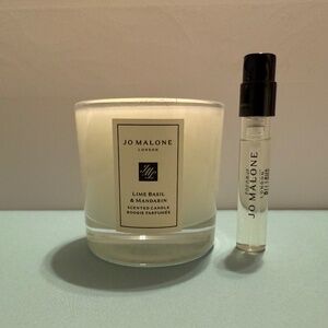 JO MALONE Lime Basil & Mandarin mini candle + Orange Bitters Cologne vial - NEW